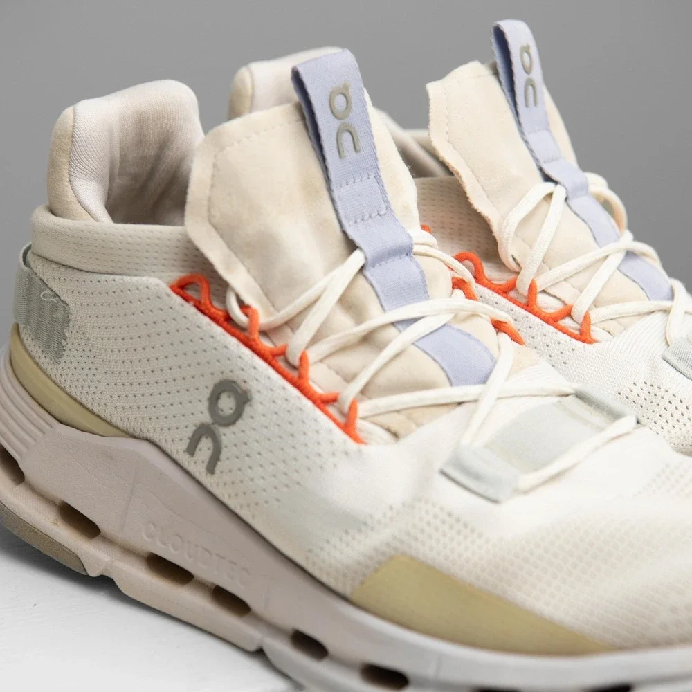 On CloudNova W9/M7.5 White Shoes GorpCore Athleisure Sneakers Minimalist